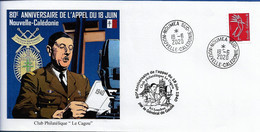 NOUVELLE CALEDONIE (New Caledonia)- Enveloppe événementielle Avec Timbre Personnalisé - 2020 - De Gaulle - Appel 18 Juin - Storia Postale