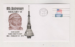 UNITED STATES SPACE 1972 10 Aniversary Mercury VI Nice Cover - North  America