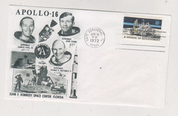 UNITED STATES SPACE 1972 APOLLO 16 Nice Cover - North  America