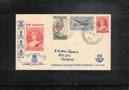 New Zealand 1955 Otahuhu College Stamp Exhibition Interesting Letter - Cartas & Documentos