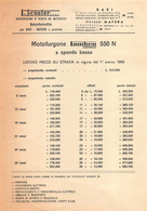 1667"LISTINIPREZZI -LAMBRO-INNOCENTI 550N BARI-MATERA 1968" MISURE(17.00X25.00) - Motorfietsen
