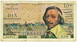 FRANCE - 10 Nouveaux Francs - 06.04.1961 - P 142 - Serie F.178 - " Cardinal Richelieu " - 10 NF 1959-1963 ''Richelieu''