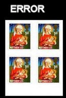 GREAT BRITAIN 2011 Christmas 1st Madonna Jesus Bible Stars MARG.4-BLOCK ERROR:Intact Matrix GB - Errors, Freaks & Oddities (EFOs