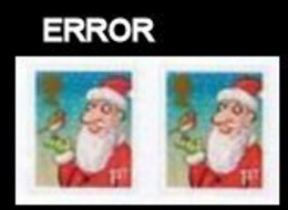 GREAT BRITAIN 2012 Christmas 1st Bird Santa Claus PAIR ERROR:Intact Matrix GB - Errors, Freaks & Oddities (EFOs