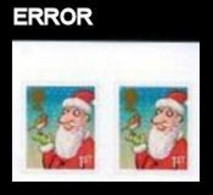 GREAT BRITAIN 2012 Christmas 1st Bird Santa Claus MARG.PAIR ERROR:Intact Matrix GB - Errors, Freaks & Oddities (EFOs