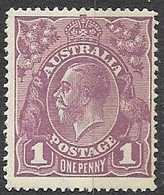 Australia  1922   Sc#22    1d KGV  MNH  2016 Scott Value $11.50 - Nuovi