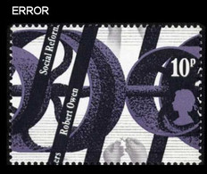 Great Britain 1976 Reformers 10p ERROR:perf.shift (shift May Vary) GB - Errors, Freaks & Oddities (EFOs