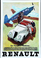 ► Publicité AUTOMOBILE Vintage AVION CAUDRON RENAULT "Simoun 1935" Aerodrome - Reproduction    (Litho France) - Aerodrome