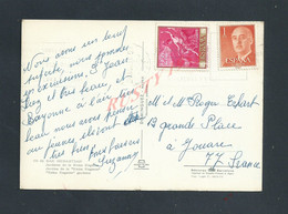 CPSM SUR TIMBRES D ESPAGNE SAN SEBASTIAN JARDINS DE LA REINA POUR LA FAMILLE ERHARDT 77 JOUARD : - Briefe U. Dokumente