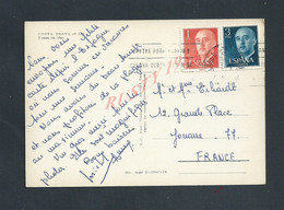 CPSM SUR TIMBRES D ESPAGNE COSTA BRAVA TOSSA BRAVA POUR LA FAMILLE ERHARDT 77 JOUARD : - Lettres & Documents