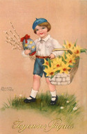 Hannes PETERSON * CPA Illustrateur * N°4862 * Joyeuses Pâques * Enfant Oeuf Fleurs - Petersen, Hannes