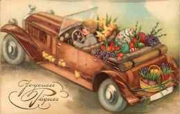 Hannes PETERSON * CPA Illustrateur * N°5159 * Joyeuses Pâques * Automobile Auto Voiture Enfant Oeufs Fleurs - Petersen, Hannes