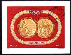 ROMANIA 1961 Olympic Medals Block Used.  Michel Block 50 - Blokken & Velletjes