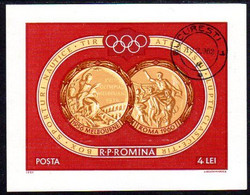 ROMANIA 1961 Olympic Medals Block Used.  Michel Block 50 - Blocks & Sheetlets