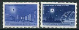 ROMANIA 1961 Solar Eclipse MNH / **.  Michel 1991-92 - Unused Stamps