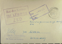 Orts-Brief Mit ZKD-Kastenstempel "Rat Des Kreises 755 LÜBBEN" V. "35.4.67" Angekommen Aber Am 25. MRZ. 1966 Lt. Eing-Stp - Centrale Postdienst