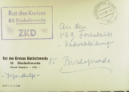 Orts-Brief Mit ZKD-Kastenstempel "Rat Des Kreises 85 Bischofswerda" Vom 5.2.66 An VEB Fortschritt - Central Mail Service