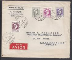 Algérie - 1945 "Philatélie M. Kimmoun à Oran" Affranchissement Marianne à 4,60 F Sur Enveloppe Pour La France - B/TB - - Lettres & Documents