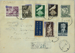 95445 - POLAND - POSTAL HISTORY - GROSZY Overprinted Stamps On COVER  Picasso 1951 - Brieven En Documenten