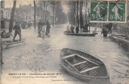 94-CHOISY-LE-ROI- INONDATION DE JANVIER 1910, L'AVENUE VICTOR-HUGO , SAUVETAGE PAR VOITURE - Choisy Le Roi