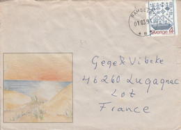 SUEDE SEUL SUR LETTRE POUR LA FRANCE 1991 - Briefe U. Dokumente