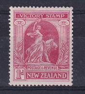 New Zealand: 1920   Victory     SG454     1d   Carmine-red   MH - Unused Stamps