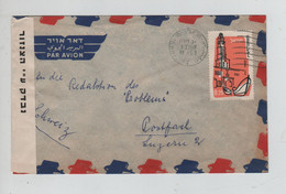 766PR/ Israel Air Mail Cover Tel Aviv 1961 Tape & Stamp Censorship > Switzerland - Cartas