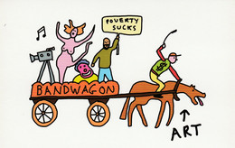 Postcard - Art - Grayson Perry - Playing To The Gallery - Get On The Wagon - New - Books & Catalogues