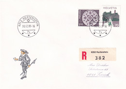 610 + 532 Auf R-Brief Mit LETZTTAGSSTEMPEL Poststelle HERTENSTEIN (LUZERN) - Postmark Collection