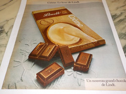 ANCIENNE PUBLICITE CHOCOLAT CREME DE LINDT  1972 - Afiches