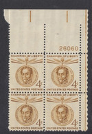 Sc#1110, Plate # Block Of 4 MNH, 4c Simon Bolivar Champions Of Liberty Issue - Plate Blocks & Sheetlets