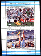 ARGENTINA ARGENTINE 1986 MARADONA FOOTBALL SOCCER WORLD CUP MEXICO 86 S/SHEET BLOC YV 33-4 MNH - Blocks & Sheetlets