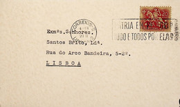 1961 Portugal Flâmula «Pátria Em Perigo! Tudo E Todos Por Ela!» - Postal Logo & Postmarks