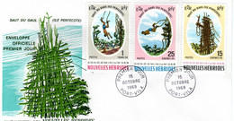 CONDOMINIUM  HEBRIDES, FDC,  / ÎLES HÉBRIDES Nouveau, Lettre De 1. Jour, Saut Du Gaul  1969 - FDC