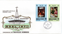 CONDOMINIUM  HEBRIDES, FDC, Christmas   /   ÎLES HÉBRIDES Nouveau, Lettre De 1. Jour, Noel  1971 - FDC