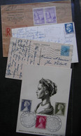 MONACO LOT LETTRES ET CARTE POSTALE MAXIMUM 1957 NAISSANCE PRINCESSE CAROLINE CP CASINO ET PALAIS DU PRINCE OBLITERATION - Cartas & Documentos