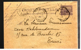 39875 - ENTIER  POUR TUNIS - Lettres & Documents