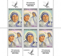 2020-06- CENTRAL AFRICAIN REP-   MOTHER TERESA       6V      MNH** - Mother Teresa