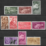1952-1957 SPANISH SAHARA Set Of 10 MLH STAMPS (Scott # 74,75,88,B19,B25,B31,B32,B39,B43,B44) CV $2.30 - Spanish Sahara