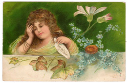 Fantaisies :  Enfant - Fleur Margueritte : Pas Du Tout... : Carte Gaufrée - Other & Unclassified