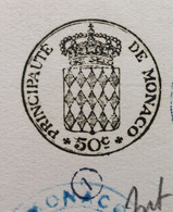 FISCAUX DE MONACO PAPIER TIMBRE 1939 BLASON 50 C 1/2 FILIRANE LOUIS  II - Steuermarken