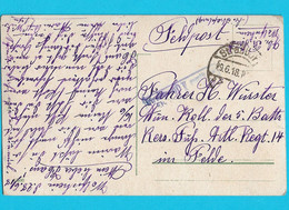 Carte Postale: Courrier Militaire Du 9-6-18 De Strabbur. - Belgisch Leger