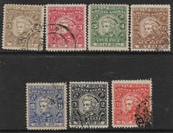 INDIA - COCHIN 1948 - 1950 VALUES TO 3a SG 109, 110, 111, 112, 113, 114, 115 FINE USED Cat £12+ - Cochin