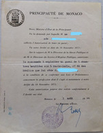 FISCAUX DE MONACO PAPIER TIMBRE 1944 BLASON TROIS FRANCS à L'extraordinaire - Revenue