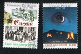 SAN MARINO     2008     E. DE  AMICIS - C. PAVESE ( COMPLET SET OF 2)  - USED - Used Stamps