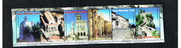 SAN MARINO     2008  PATRIMONIO MONDIALE DELL'UNESCO  (COMPLET SET OF 6 SE-TENANT STAMPS FROM BF) - USED - Usados