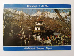 NEPAL.. VINTAGE  POSTCARD..MUKTINATH TEMPLE AND DHAULAGIRI RANGE,THE FIRST STOP AFTER CROSSING.. - Népal