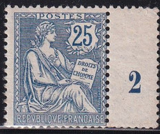 1902 - MOUCHON - YVERT 127 ** MNH - COTE = 500 EUR. - BORD MILLESIME ! - 1900-02 Mouchon