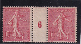 1906 - SEMEUSE - YVERT 129 TYPE III ** MNH -  PETIT PLI VERTICAL SUR TIMBRE De DROITE - Millésime