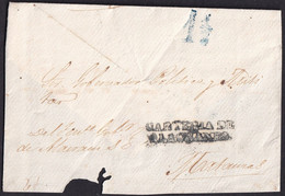 1850 CIRCA. ALACRANES A MATANZAS. MARCA CARTERIA DE/ALACRANES Nº 3 AZUL. PORTEO 1 1/2 REALES. MUY BONITO FRONTAL. - Préphilatélie